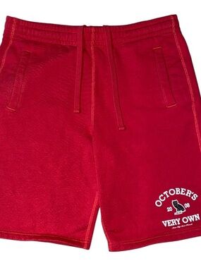 OVO Collegiate Shorts October's Very Own Red Drawstring Streetwear Large (N)